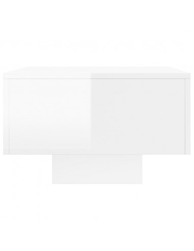 Tavolino Salotto Bianco Lucido 100x49,5x31 cm Legno Multistrato
