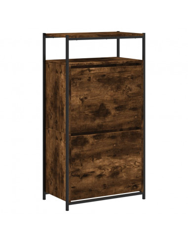 Scarpiera Rovere Fumo 60x34x112 cm in Legno Multistrato