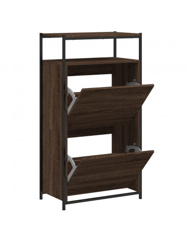 Scarpiera Rovere Marrone 60x34x112 cm in Legno Multistrato
