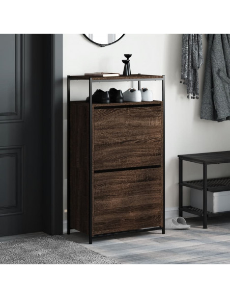 Scarpiera Rovere Marrone 60x34x112 cm in Legno Multistrato