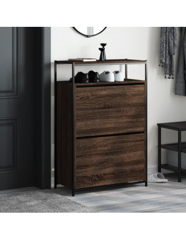 Scarpiera Rovere Marrone 75x34x112 cm in Legno Multistrato