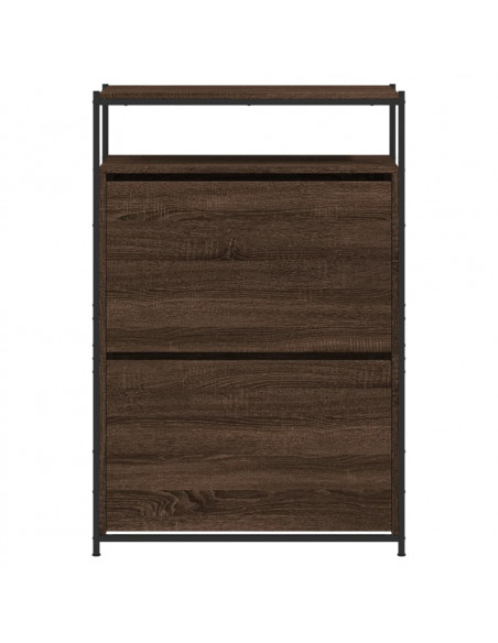 Scarpiera Rovere Marrone 75x34x112 cm in Legno Multistrato