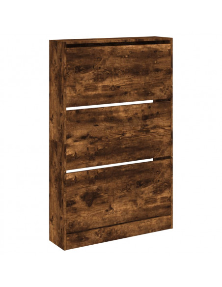 Scarpiera Rovere Fumo 80x21x125,5 cm in Legno Multistrato