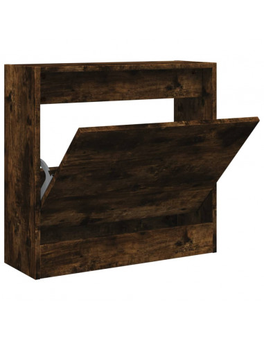 Scarpiera Rovere Fumo 60x21x57 cm in Legno Multistrato