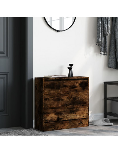 Scarpiera Rovere Fumo 60x21x57 cm in Legno Multistrato