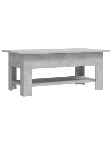 Tavolino da Salotto Grigio Cemento 102x55x42 cm in Truciolato