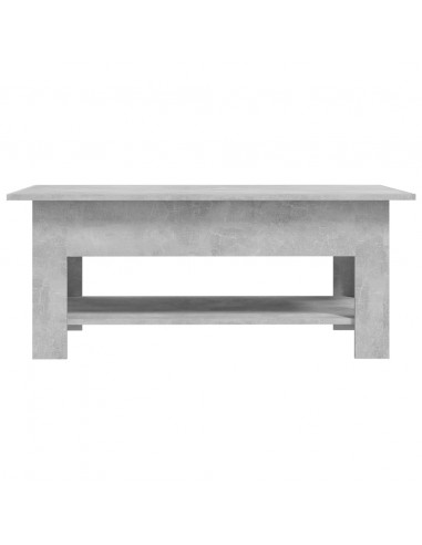 Tavolino da Salotto Grigio Cemento 102x55x42 cm in Truciolato