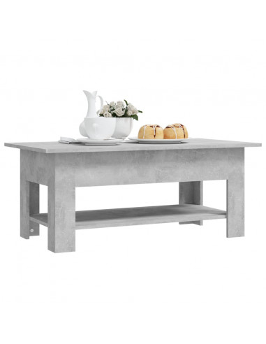 Tavolino da Salotto Grigio Cemento 102x55x42 cm in Truciolato
