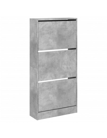 Scarpiera Grigio Cemento 60x21x125,5 cm in Legno Multistrato