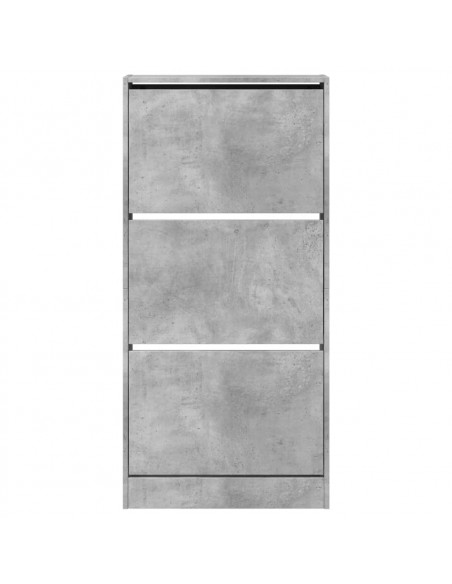 Scarpiera Grigio Cemento 60x21x125,5 cm in Legno Multistrato