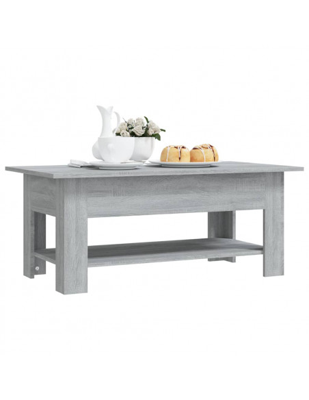 Tavolino da Salotto Grigio Sonoma 102x55x42 cm in Truciolato