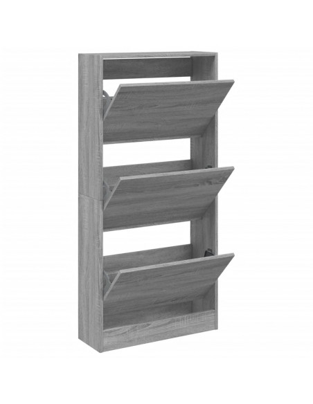 Scarpiera Grigio Sonoma 60x21x125,5 cm in Legno Multistrato