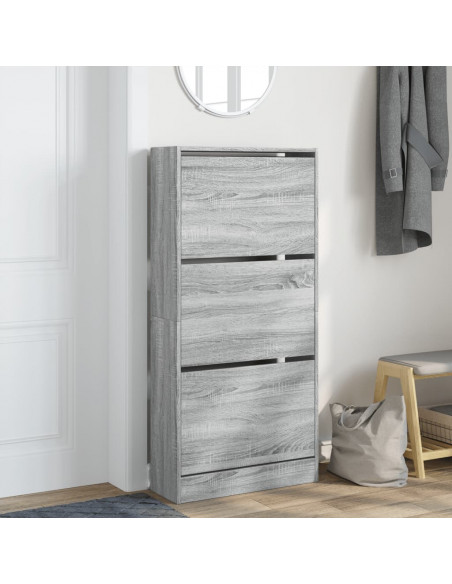 Scarpiera Grigio Sonoma 60x21x125,5 cm in Legno Multistrato