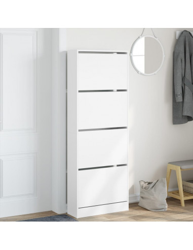 Scarpiera Bianca 60x21x163,5 cm in Legno Multistrato