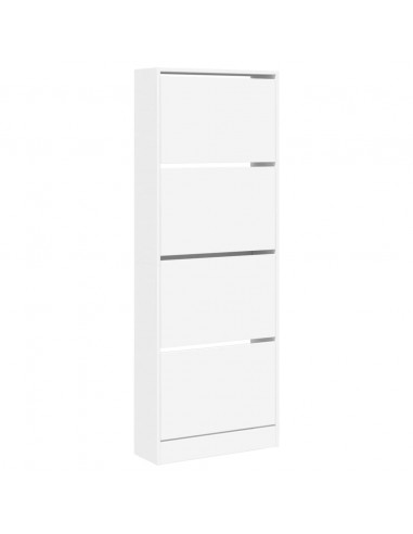 Scarpiera Bianca 60x21x163,5 cm in Legno Multistrato