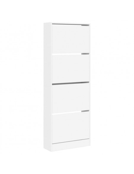 Scarpiera Bianca 60x21x163,5 cm in Legno Multistrato