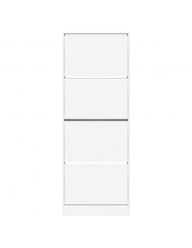 Scarpiera Bianca 60x21x163,5 cm in Legno Multistrato