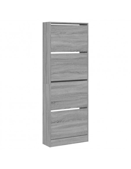 Scarpiera Grigio Sonoma 60x21x163,5 cm in Legno Multistrato