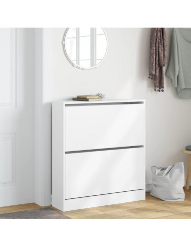 Scarpiera Bianca 80x21x87,5 cm in Legno Multistrato