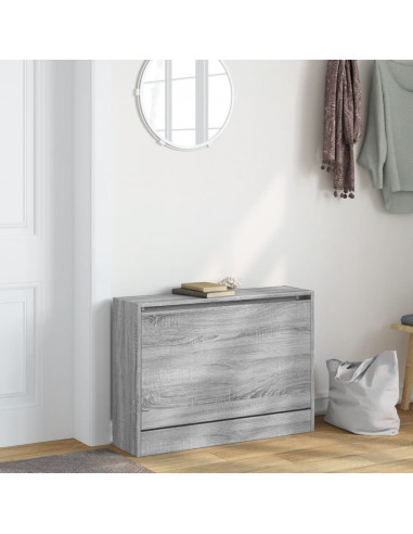 Scarpiera Grigio Sonoma 80x21x57 cm in Legno Multistrato