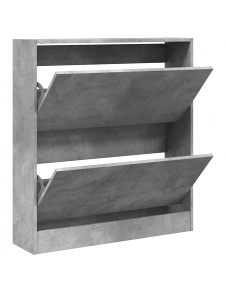 Scarpiera Grigio Cemento 80x21x87,5 cm in Legno Multistrato
