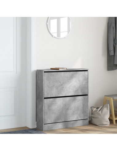 Scarpiera Grigio Cemento 80x21x87,5 cm in Legno Multistrato