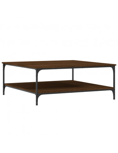 Tavolino Salotto Rovere Marrone 100x100x40 cm Legno Multistrato