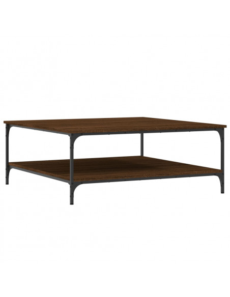 Tavolino Salotto Rovere Marrone 100x100x40 cm Legno Multistrato
