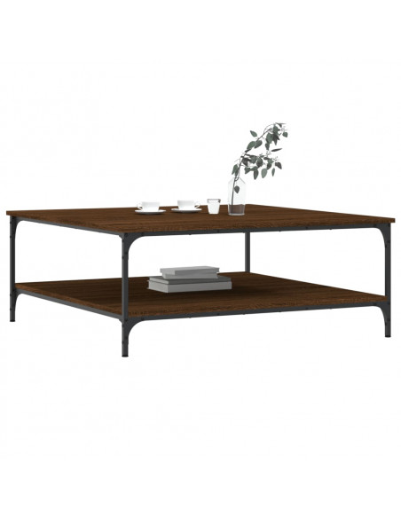 Tavolino Salotto Rovere Marrone 100x100x40 cm Legno Multistrato