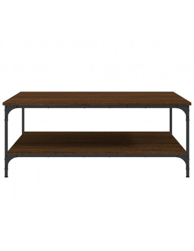 Tavolino Salotto Rovere Marrone 100x100x40 cm Legno Multistrato