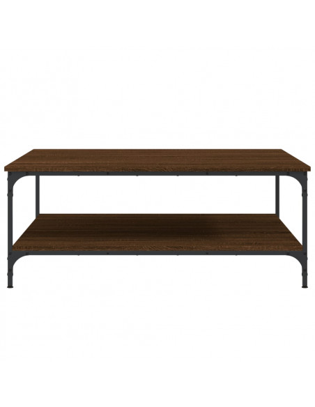 Tavolino Salotto Rovere Marrone 100x100x40 cm Legno Multistrato