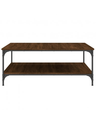 Tavolino Salotto Rovere Marrone 100x100x40 cm Legno Multistrato