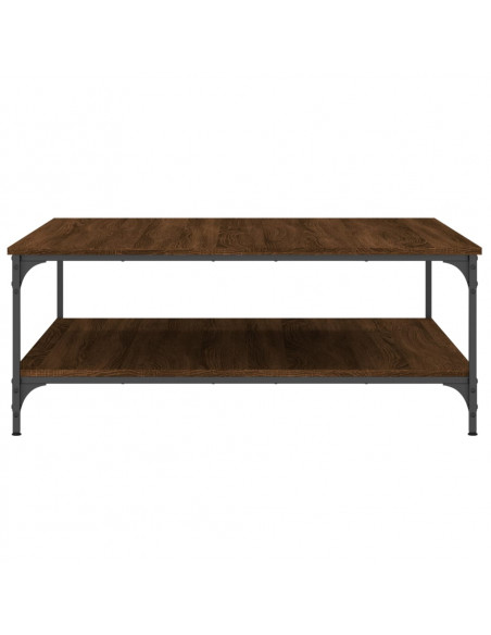 Tavolino Salotto Rovere Marrone 100x100x40 cm Legno Multistrato