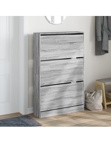 Scarpiera Grigio Sonoma 80x21x125,5 cm in Legno Multistrato