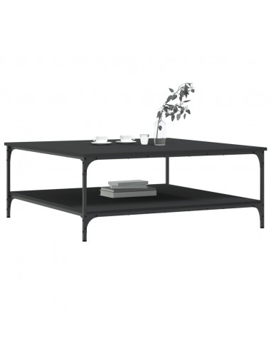 Tavolino da Salotto Nero 100x100x40 cm in Legno Multistrato