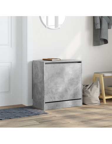 Scarpiera Grigio Cemento 60x34x63,5 cm in Legno Multistrato