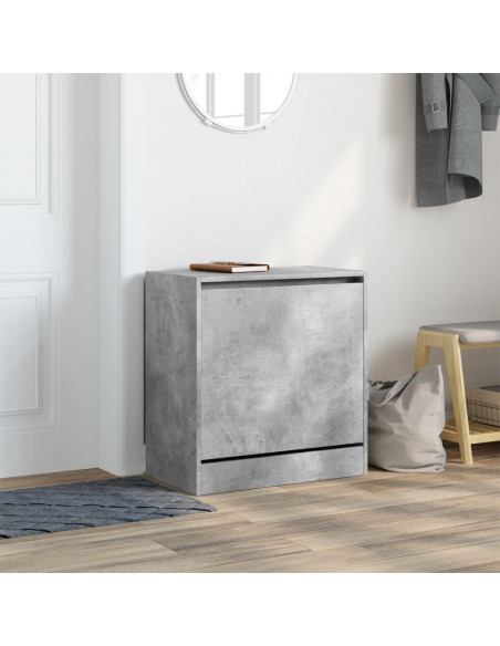 Scarpiera Grigio Cemento 60x34x63,5 cm in Legno Multistrato