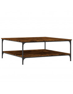 Tavolino da Salotto Rovere Fumo 100x100x40 cm Legno Multistrato 2