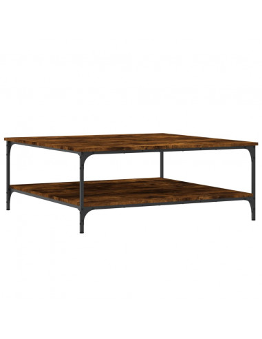 Tavolino da Salotto Rovere Fumo 100x100x40 cm Legno Multistrato