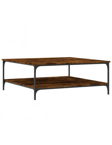 Tavolino da Salotto Rovere Fumo 100x100x40 cm Legno Multistrato