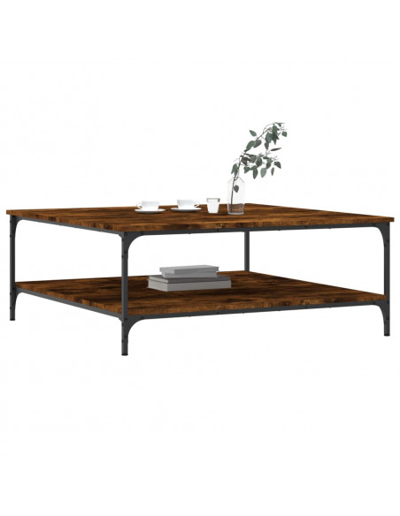 Tavolino da Salotto Rovere Fumo 100x100x40 cm Legno Multistrato