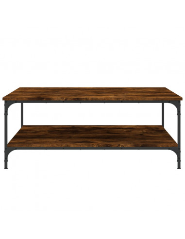 Tavolino da Salotto Rovere Fumo 100x100x40 cm Legno Multistrato