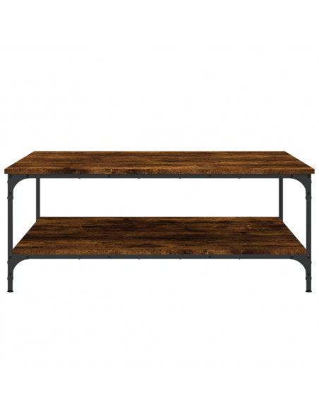 Tavolino da Salotto Rovere Fumo 100x100x40 cm Legno Multistrato