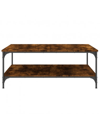 Tavolino da Salotto Rovere Fumo 100x100x40 cm Legno Multistrato