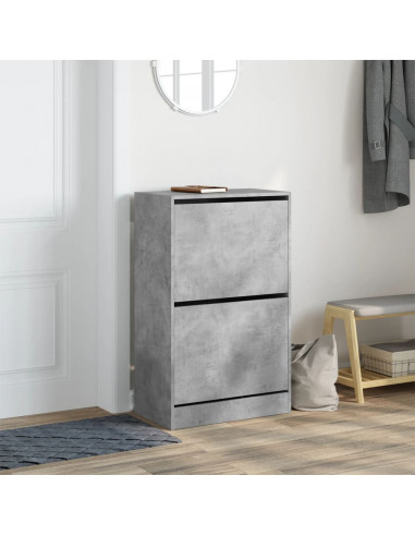 Scarpiera Grigio Cemento 60x34x96,5 cm in Legno Multistrato