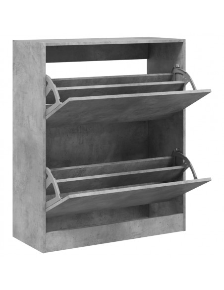 Scarpiera Grigio Cemento 80x34x96,5 cm in Legno Multistrato