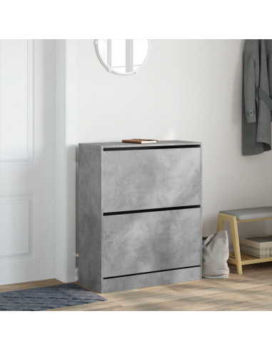 Scarpiera Grigio Cemento 80x34x96,5 cm in Legno Multistrato