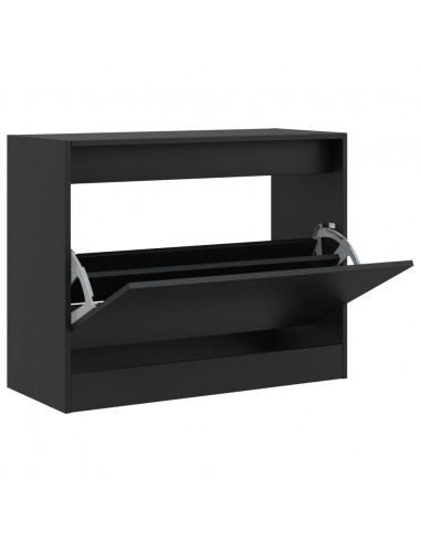 Scarpiera Nera 80x34x63 cm in Legno Multistrato
