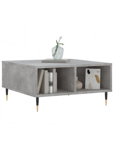 Tavolino da Salotto Grigio Cemento 60x60x30cm Legno Multistrato