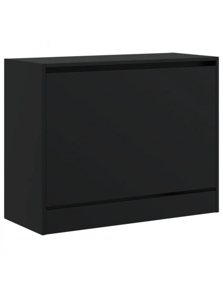 Scarpiera Nera 80x34x63 cm in Legno Multistrato
